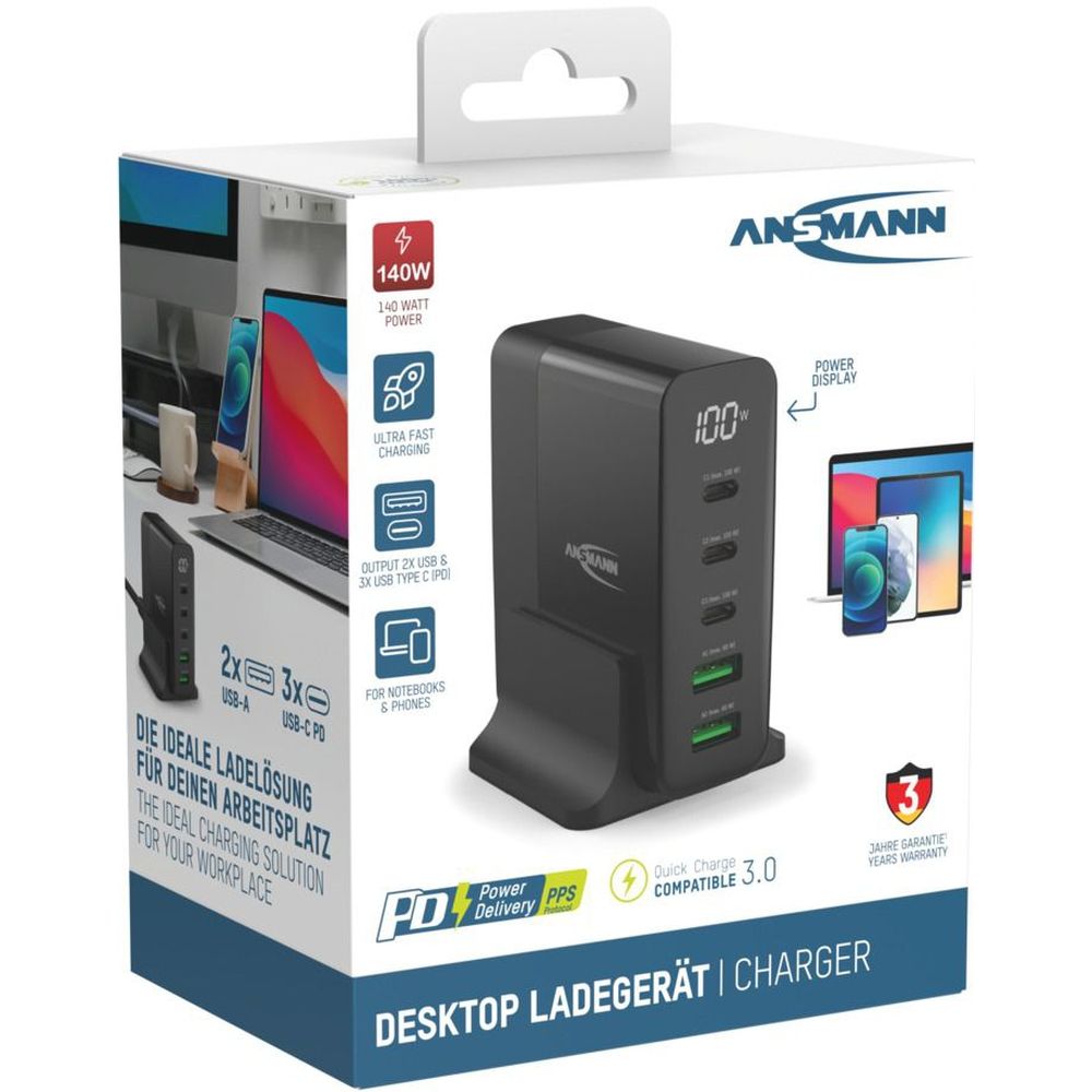 Ansmann DC5140PD Tischladegerät 140W mit Display