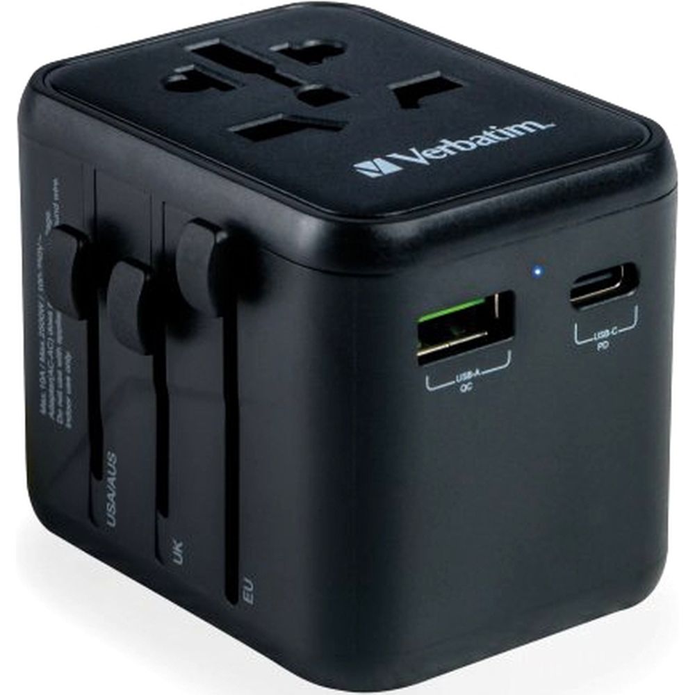 Verbatim UTA-02 Weltweiter Reiseadapter + USB-A & USB-C