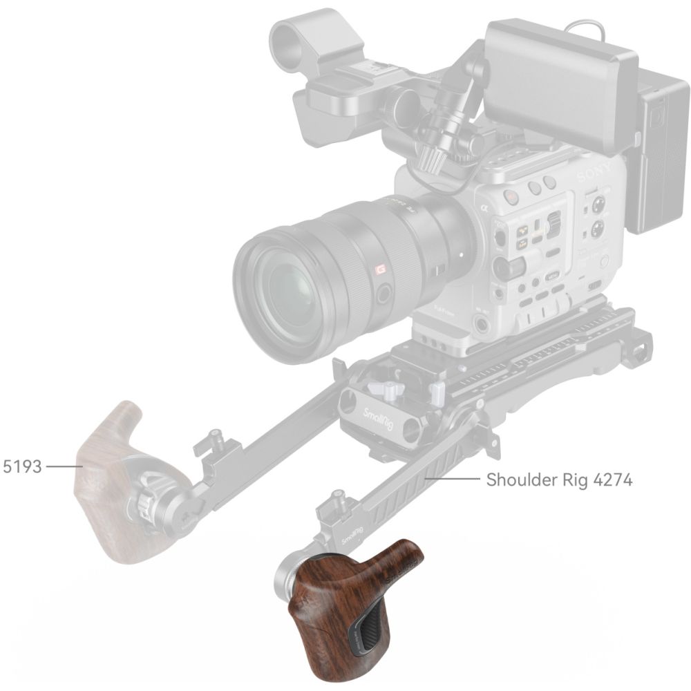 SmallRig 5162 "ImageGrip" Serie Holzgriff mit ARRI-Rosette (Linke Seite)