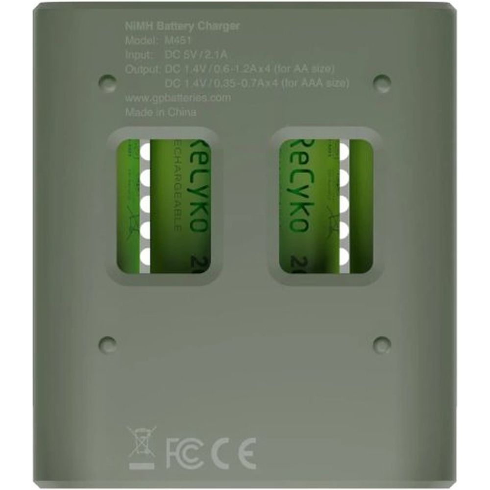 GP USB Akku-Ladegerät M451 inkl. 4 x RECYKO AA 2600 mAh
