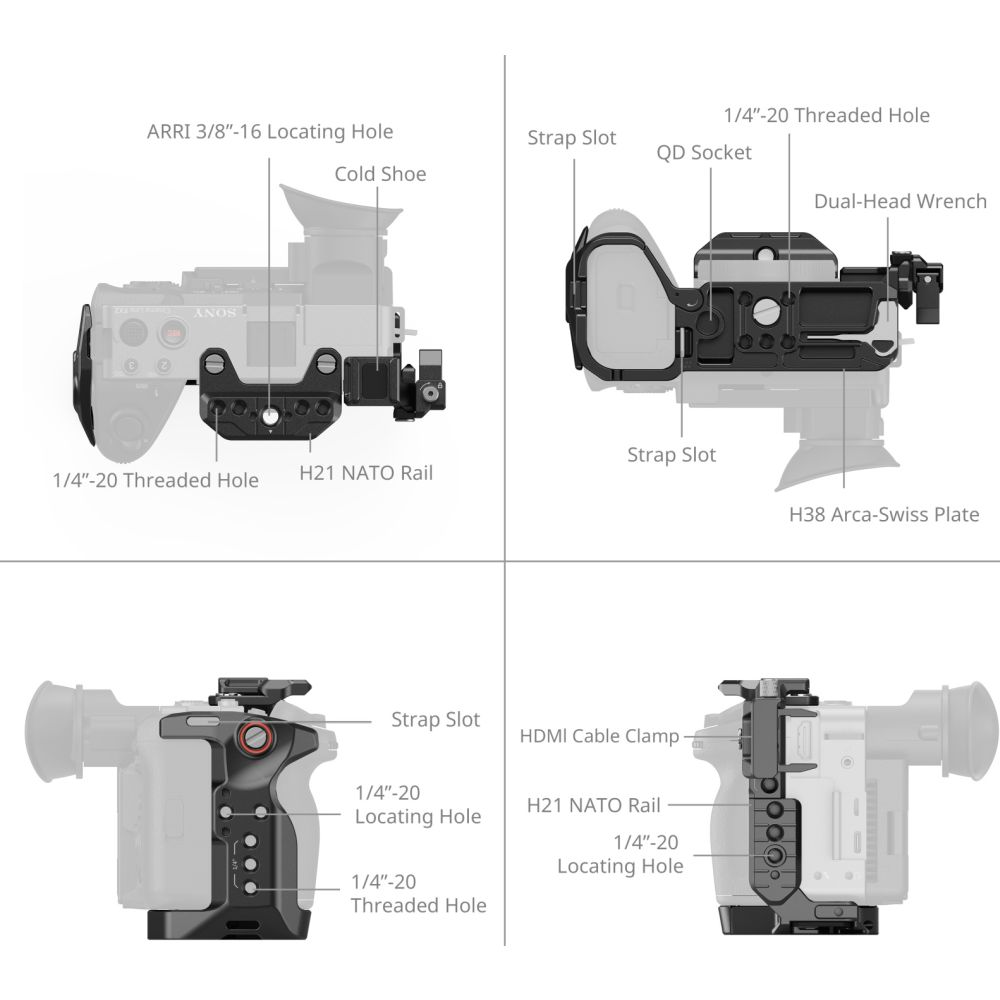 SmallRig 5588 Käfig-Kit für Sony FX2
