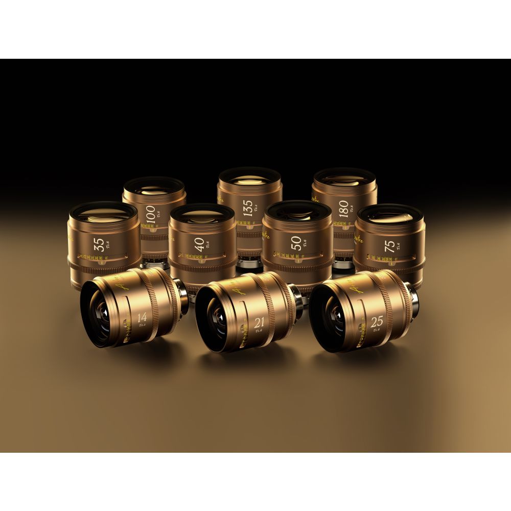 DZOFilm Arles Lustre 14/21/25/35/40/50/75/100/135/180mm FF/VV Prime Cine-Objektiv (PL-Halterung, Meter)