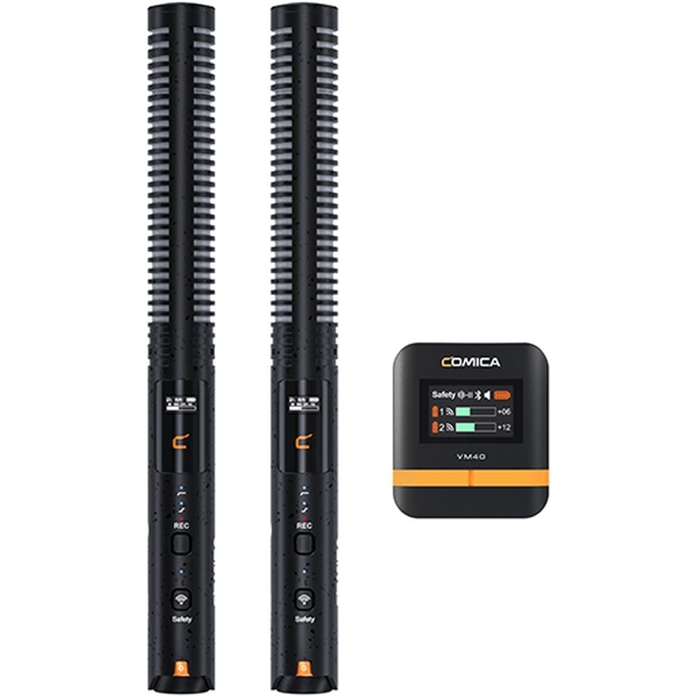 Comica VM40COMBO Kabelloses Richtmikrofon mit zwei Kanälen + 32 GB Onboard-Aufnahme