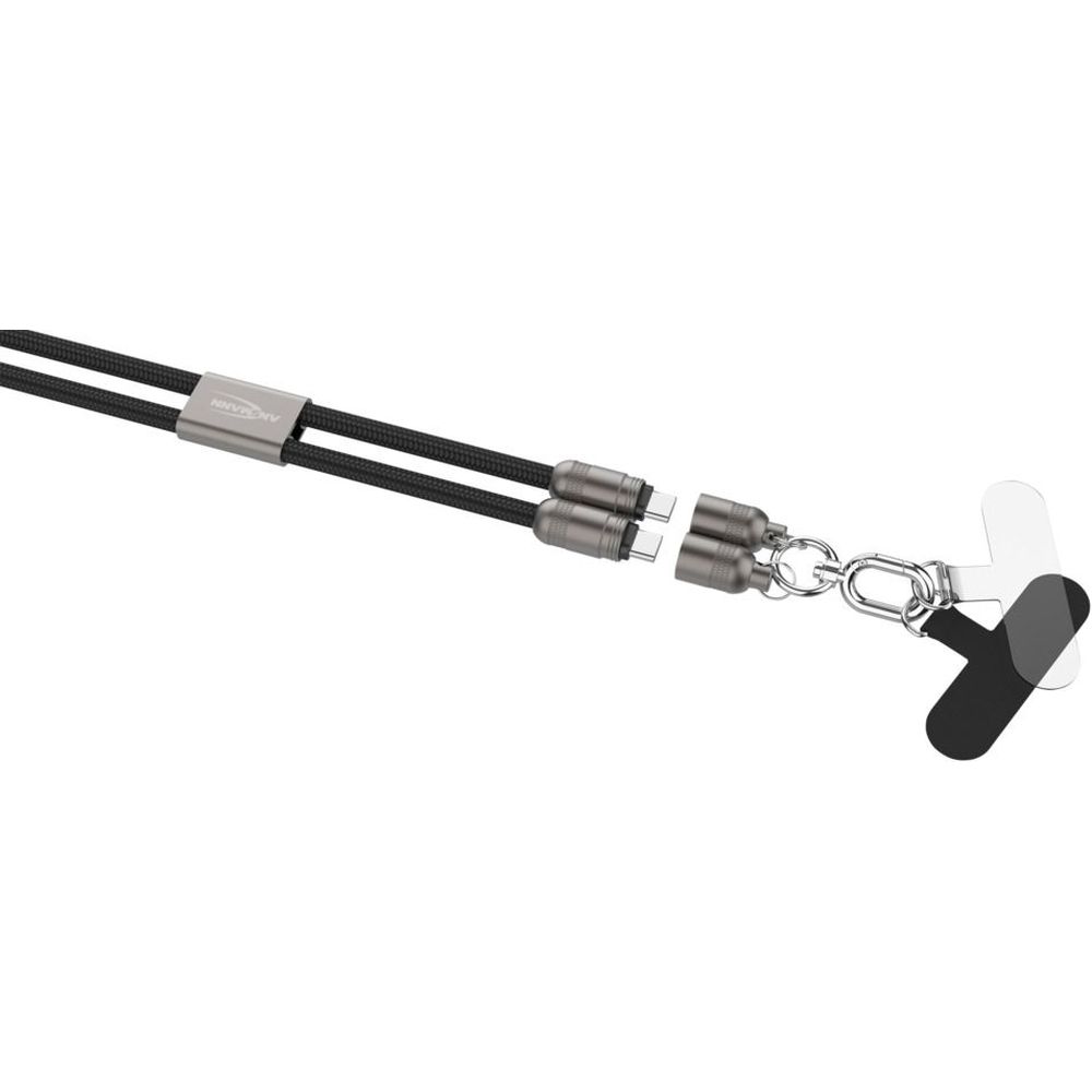 Lanyard-Ladekabel Typ-C / Typ-C 120 cm schwarz