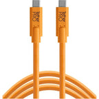 Tether Tools TetherGuard USB-C to USB-C 4.6m LeverLock & Cable Kit, straight to straight, high visibility orange