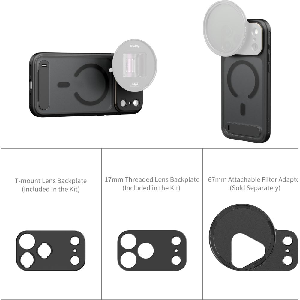 SmallRig 5551 FilMov Leichte Fotografie-Handyhülle für iPhone 17 Pro Max, schwarz