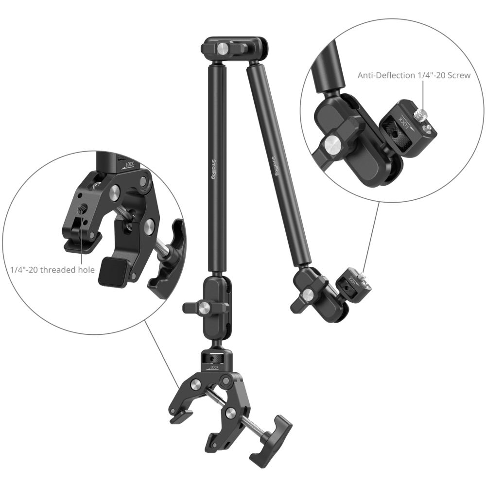 SmallRig 5626 Desktop Magic Arm mit krabbenförmigem Klemmensatz (MagSafe-kompatible Ausführung)