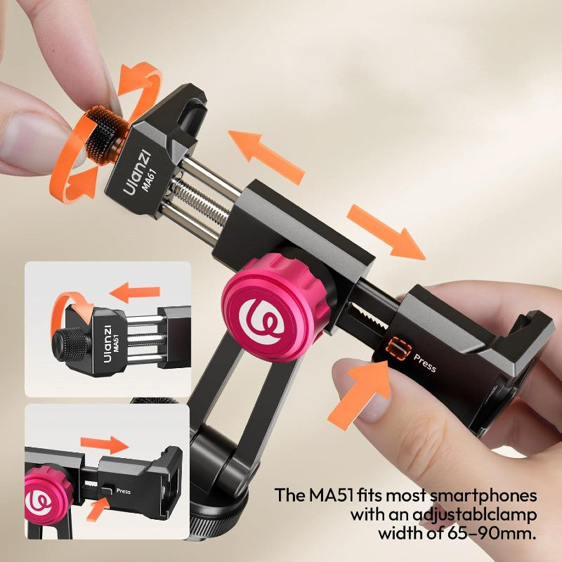 Ulanzi MA61 Quick Griff Kamera-Handyhalter 360° Metall