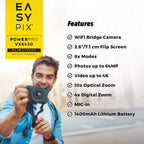 Easypix PowerPro VX6430 FlipScreen WiFi Bridge-Kamera