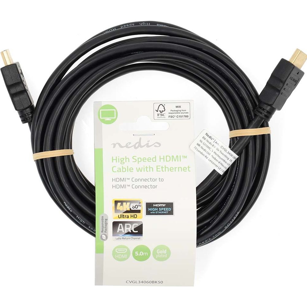 Nedis High Speed ??HDMI-Kabel mit Ethernet 5,0 m