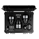 DZOFilm Pavo 2x anamorphotisches 3-Objektiv-Set 65mm/180mm T2,8, 135mm T2,5 – neutrale Beschichtung – PL- und EF-Anschluss (Meter)