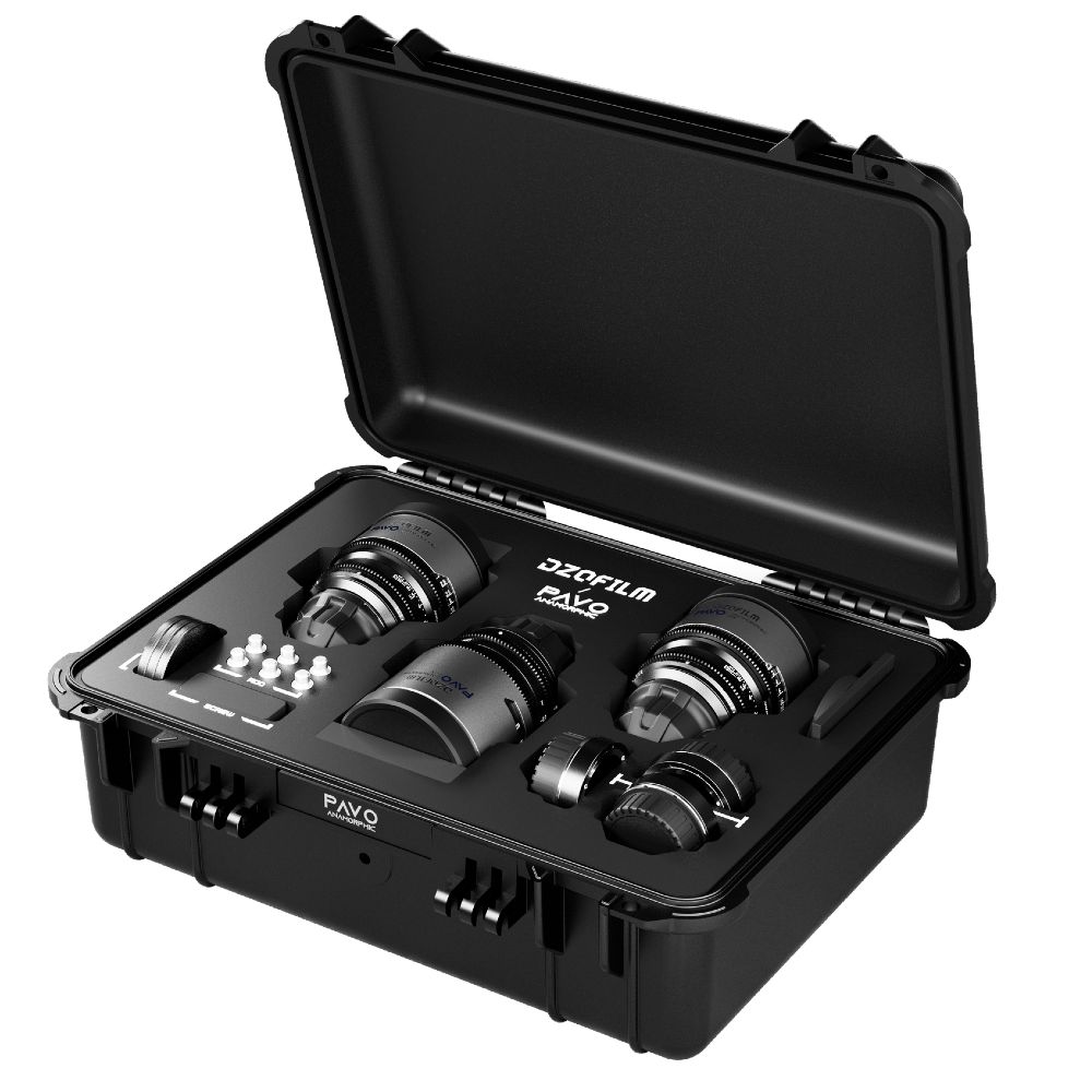 DZOFilm Pavo 2x anamorphotisches 3-Objektiv-Set 65mm/180mm T2,8, 135mm T2,5 – neutrale Beschichtung – PL- und EF-Anschluss (Meter)