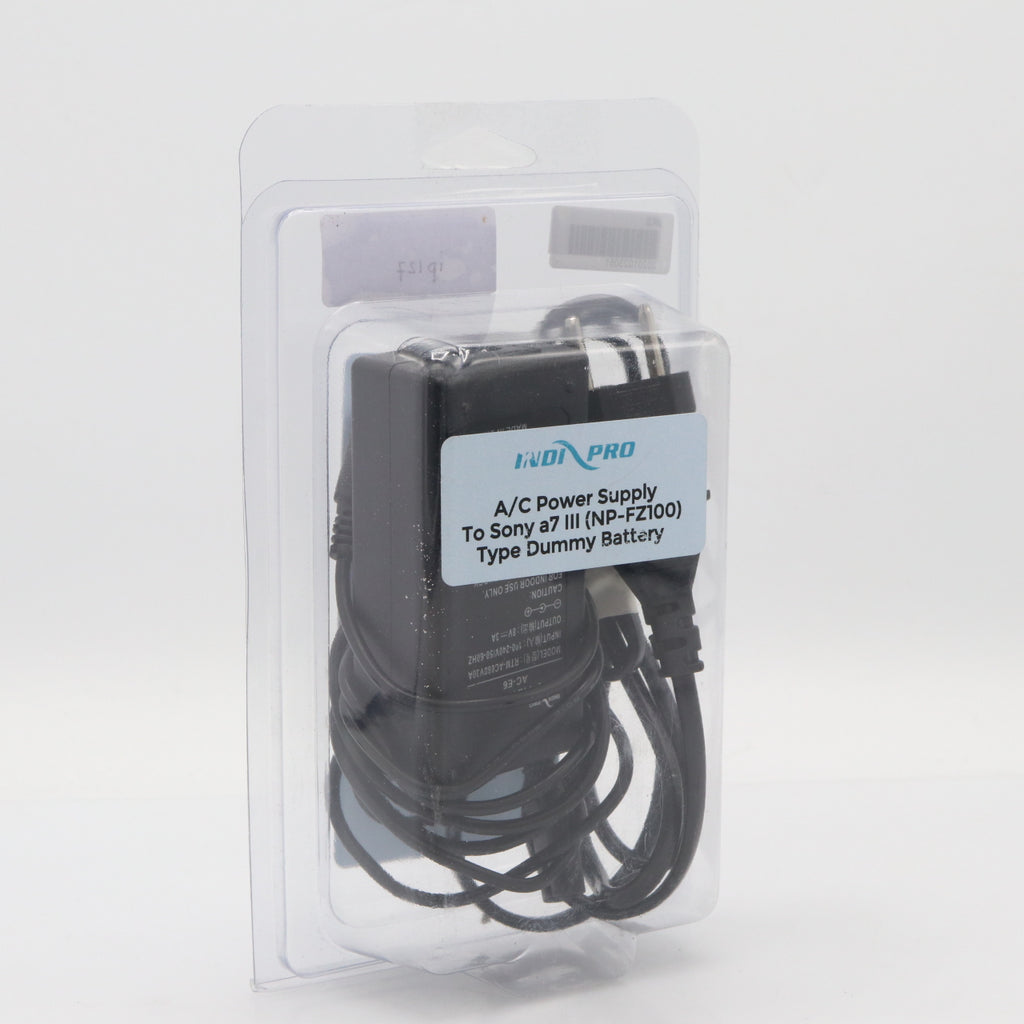 IndiPro AC Power Supply Sony a7 III (NP-FZ100) Compatible Dummy Battery used