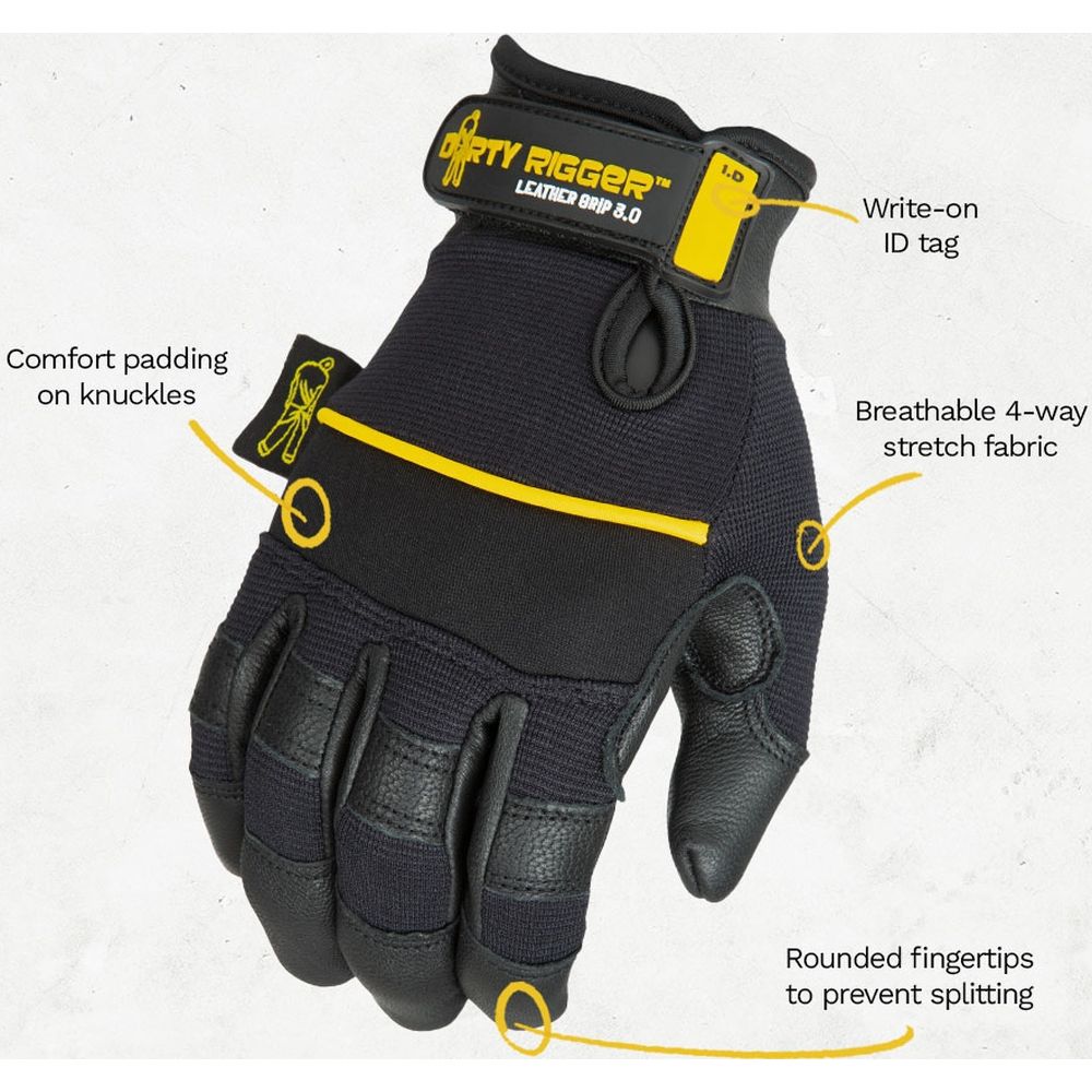 Dirty Rigger Leather Griff 3.0 Handschuh, Vollfingerhandschuh XL