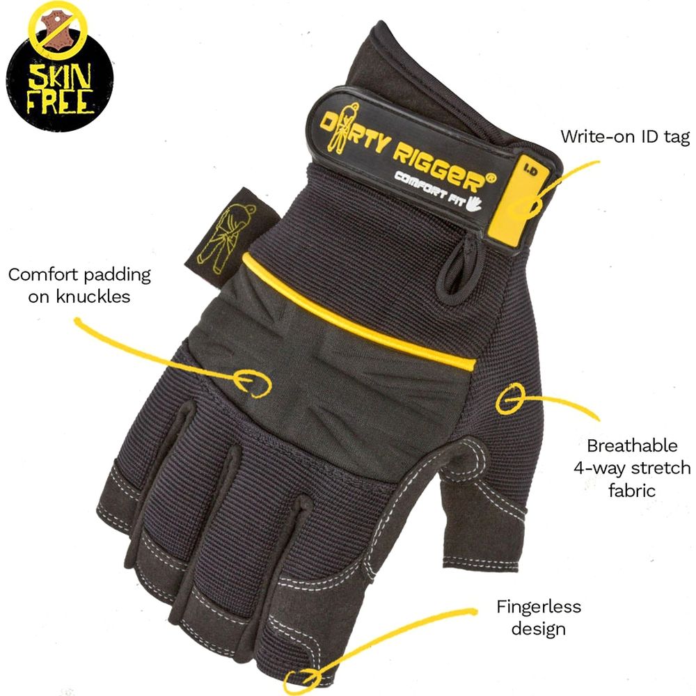 Dirty Rigger Comfort Fit Riggerhandschuh, fingerlos (V1.6) XL