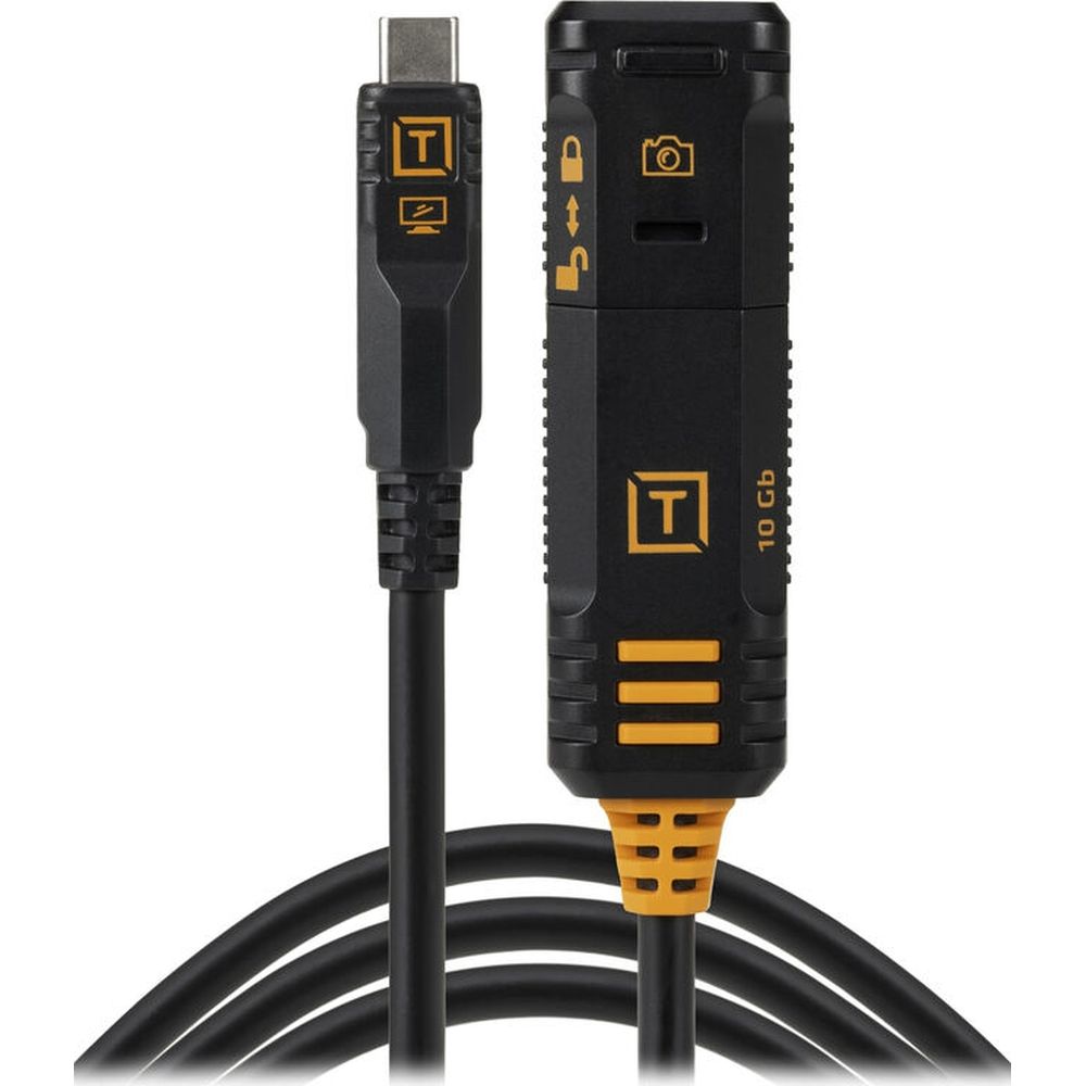 Tether Tools TetherPro Optima 10G USB-C TetherBoost Verriegelungs-Verlängerungskabel, 4,8 m Schwarz