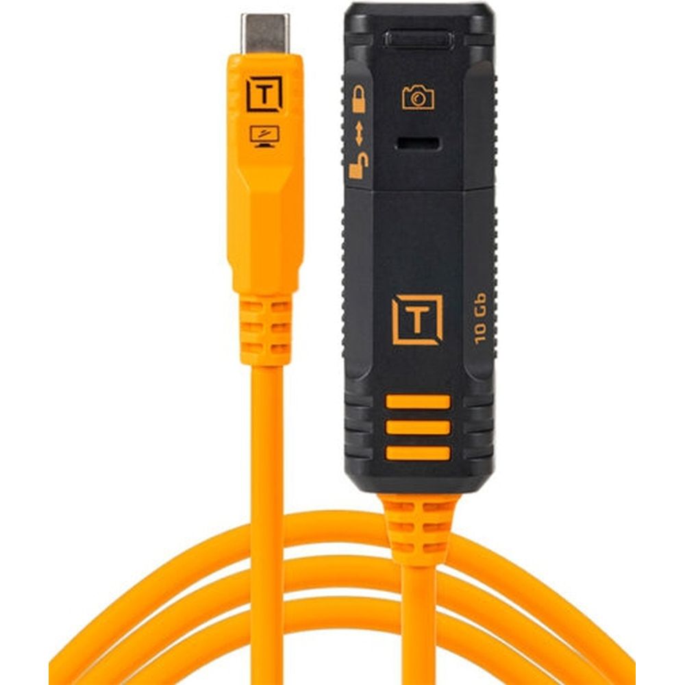 Tether Tools TetherPro Optima 10G USB-C TetherBoost Verriegelungs-Verlängerungskabel, 4,8 m, Orange