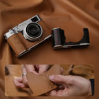 PGYTECH Leather Camera Case for Fujifilm X-M5 – Midnight Black
