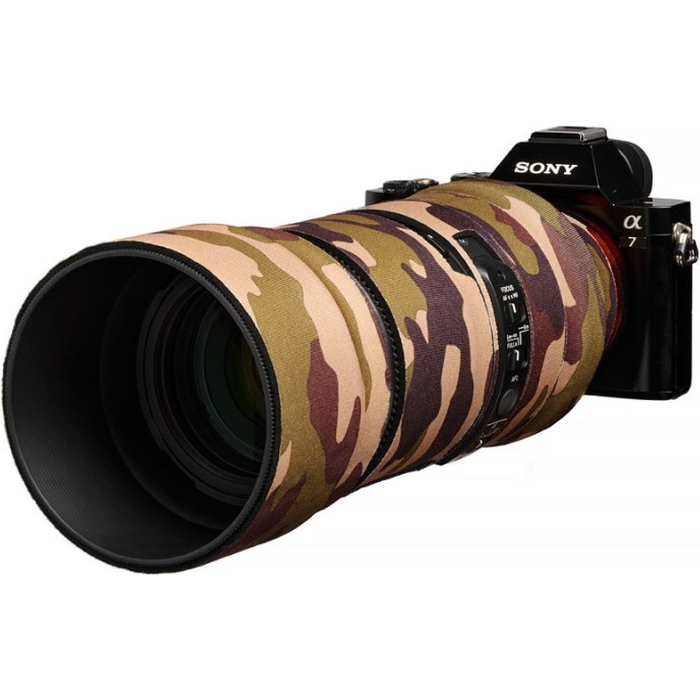 easyCover Objektivabdeckung Eiche für Sigma 100-400mm f/5-6.3 DG DN OS | C (Sony E / Leica L) Braune Tarnung