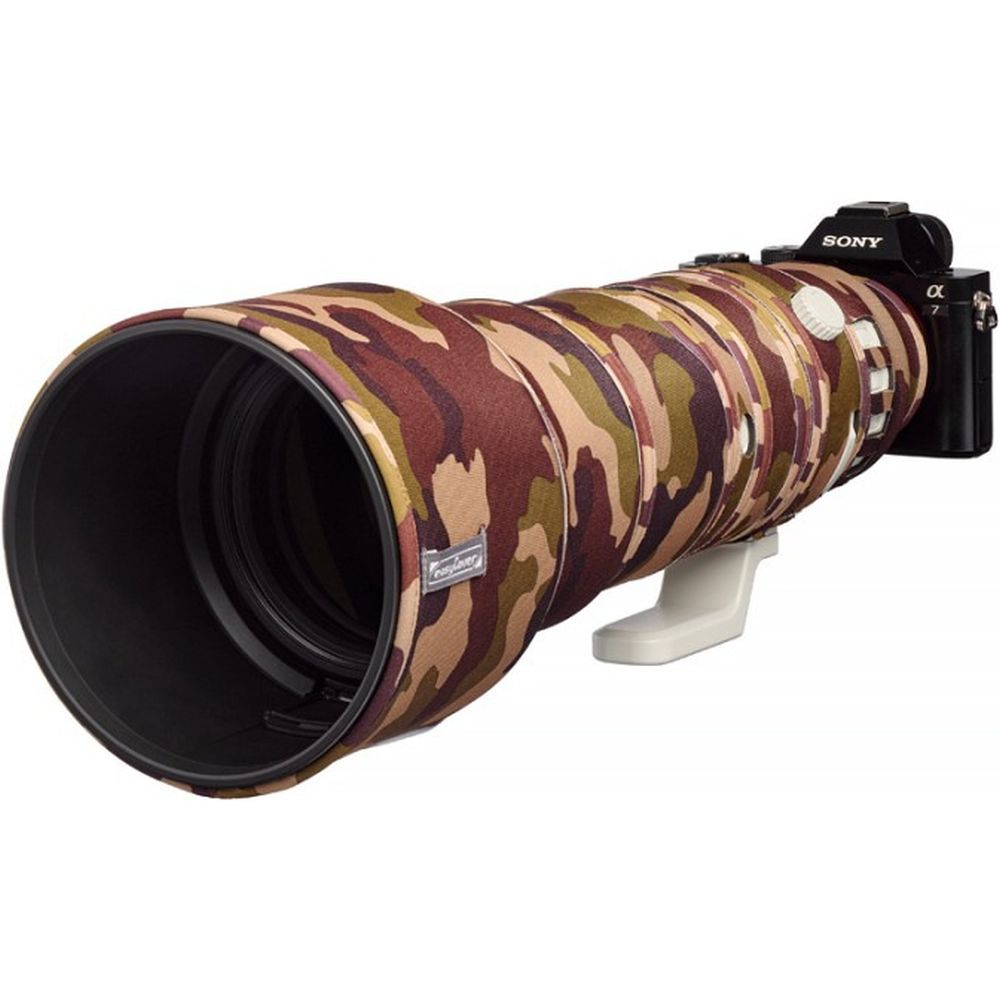 easyCover Objektivabdeckung Eiche für Sony FE 400-800mm f/6.3-8 G OSS Braune Tarnung