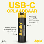 Aqiila 18650 USB-C Akku 3,7 V 2000 mAh Li-Ion (1x)