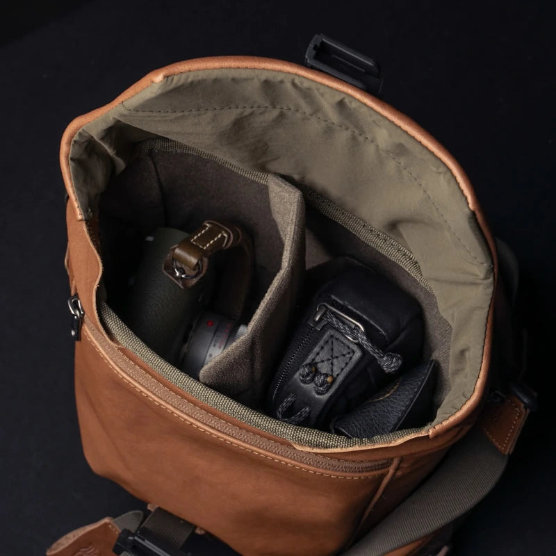 Wotancraft Pilot Travel Kamera Bag 3,5L – Braunes Leder
