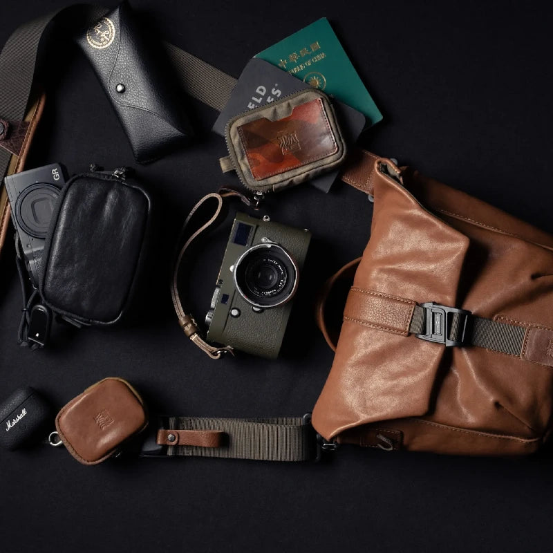 Wotancraft Pilot Travel Kamera Bag 3,5L – Braunes Leder