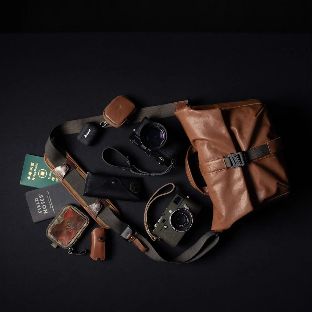 Wotancraft Pilot Travel Kamera Bag 7L – Braunes Leder