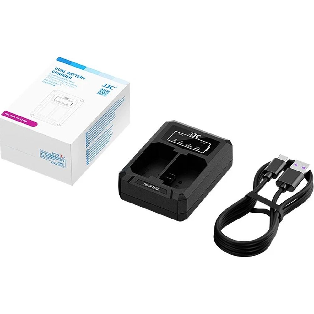 JJC Sony DCH-FZ100TC USB-C Doppel-Akkuladegerät (für Sony NP-FZ100)