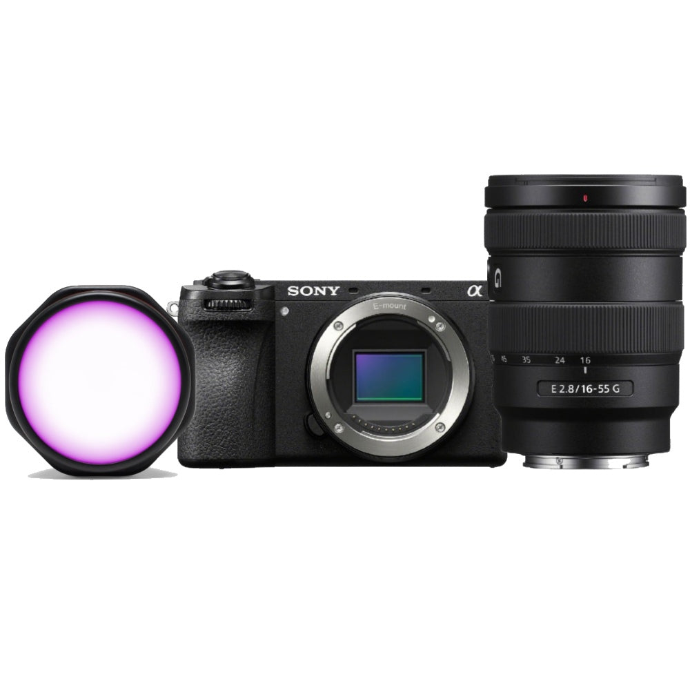 Sony A6700 + 16-55mm f/2.8 + Joby Beamo Reel Color RGB Video-LED-Lampe