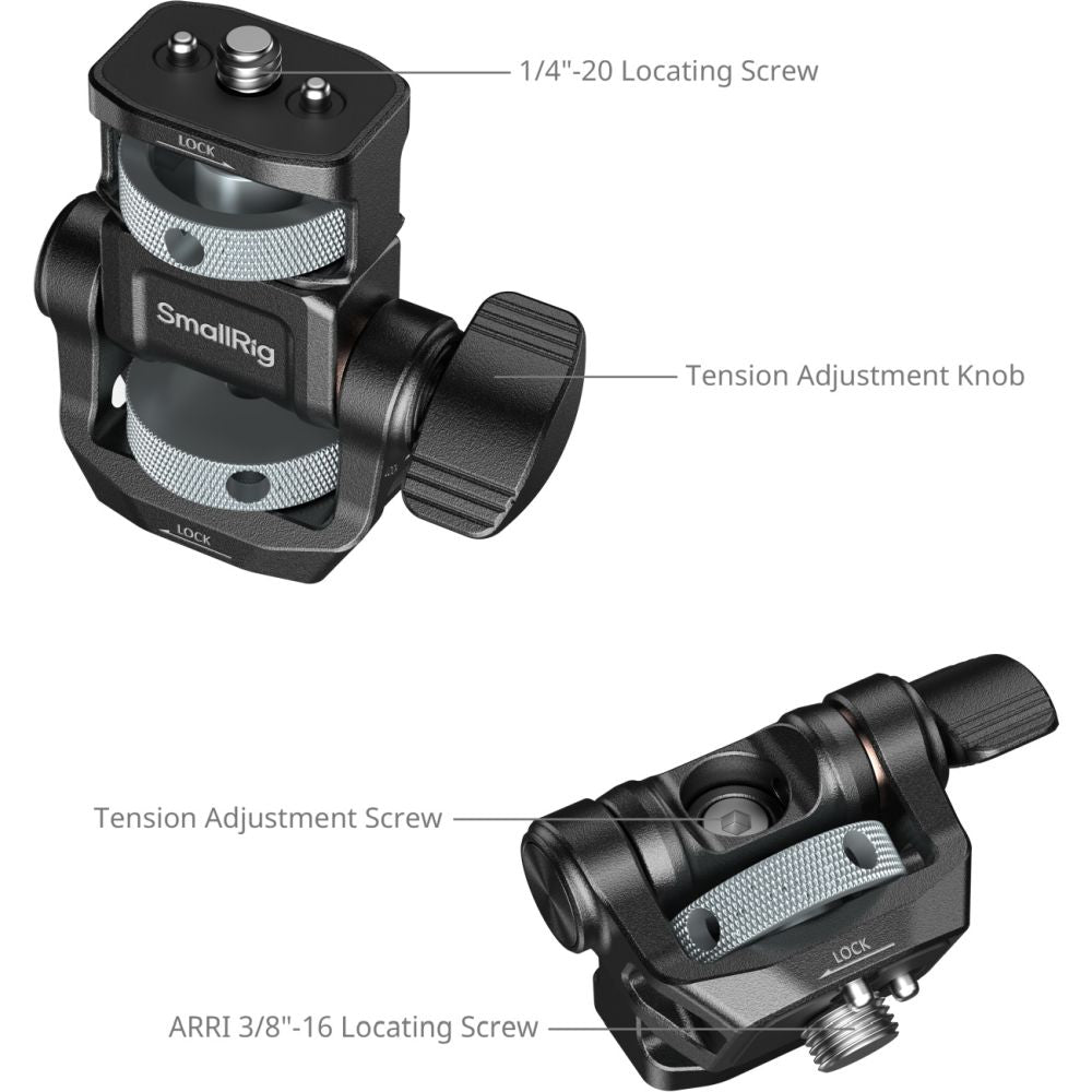 SmallRig 6314 Monitorhalterung für horizontale und vertikale Aufnahmen mit ARRI 3/8"-16 Positionierungsschraube