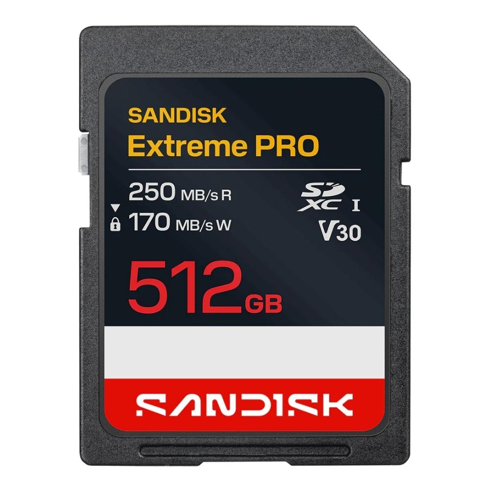 SanDisk SDXC Extreme Pro 512GB UHS-I- V30- U3- 250/170MB/s- 4K UHD