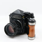 Pentax 6x7 body + SMC Takumar 105mm f/2.4 + handle used