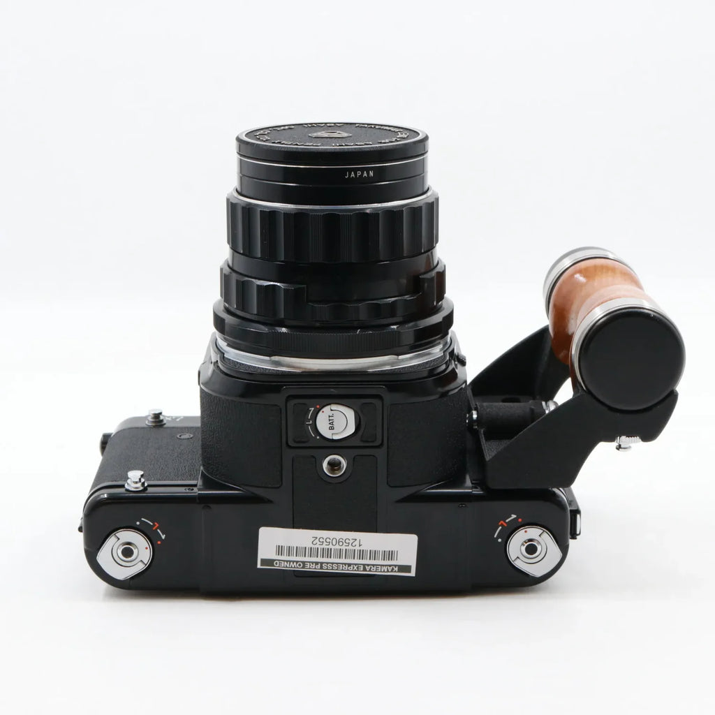 Pentax 6x7 body + SMC Takumar 105mm f/2.4 + handle used