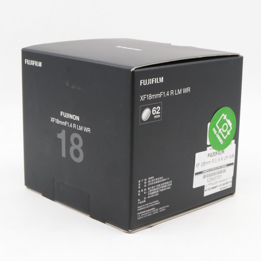 Fujifilm XF 18mm F/1.4 R LM WR used