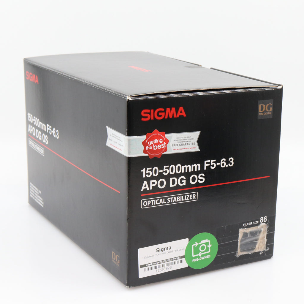 Sigma 150-500mm f/5-6.3 APO DG OS HSM Canon used